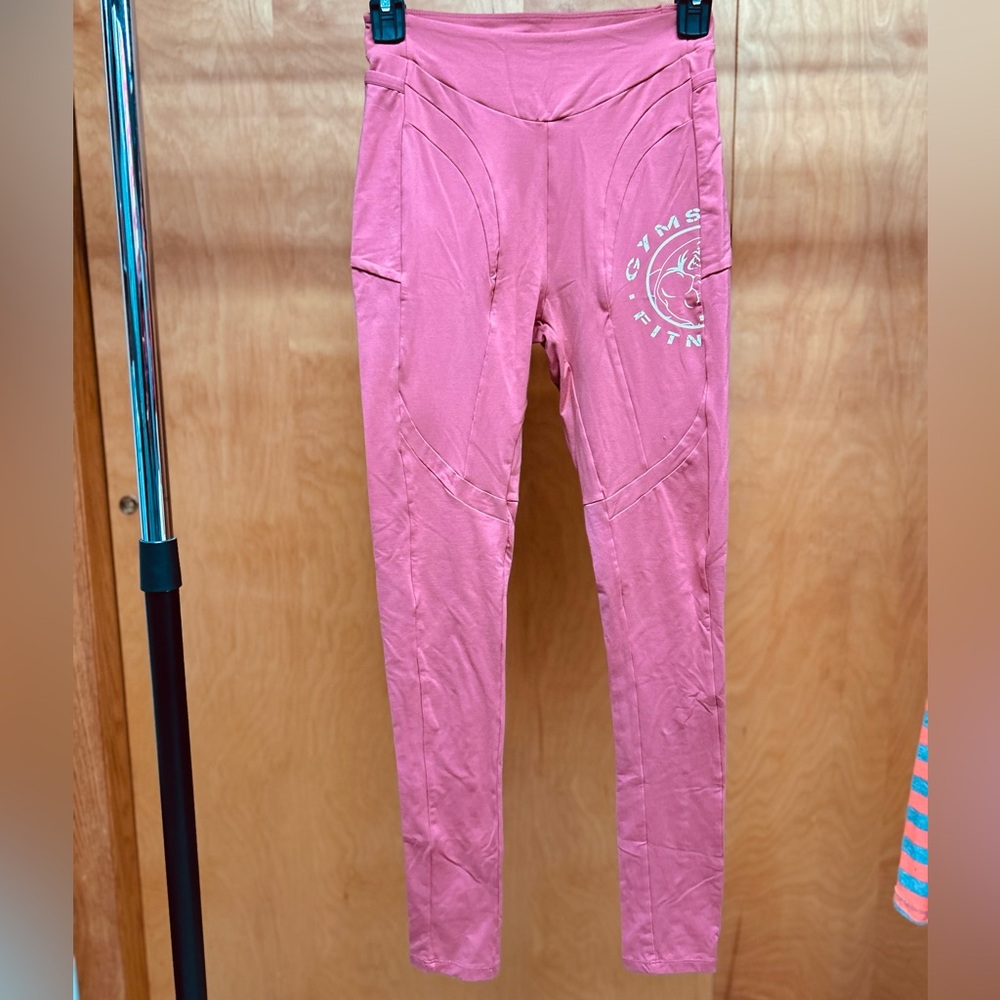 Pink/Coral High-Waisted Gym Shark Leggings